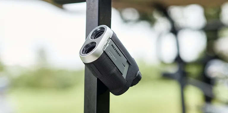 MILESEEY PF260 Golf Rangefinder Attached to Golf Cart Bar with Magnetic Mount