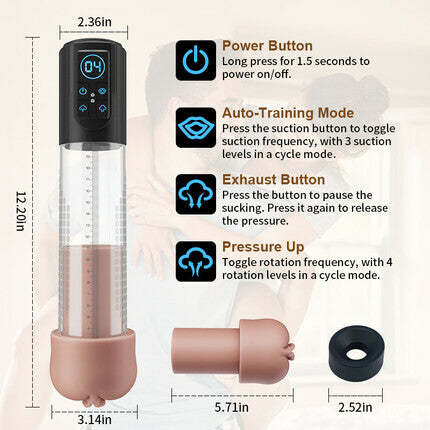 AcmeJoy 3-in-1 Design 3 Vacuum Suction Automatic Suction Penis Pump-ENJOY