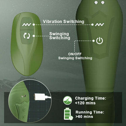 Warrior - C-Shaped 10 Swinging Vibrations Prostate Massager for Men Couple Gay-ENJOY