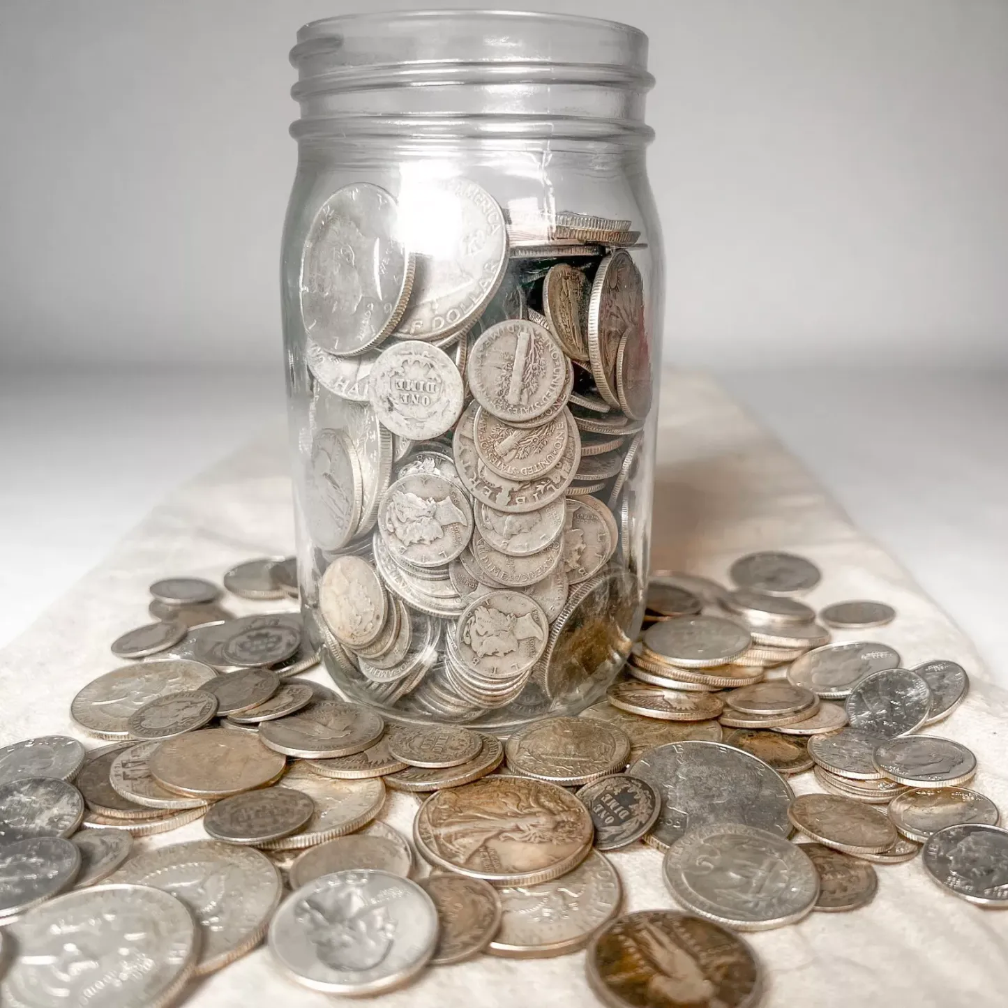 Mason Jar Silver Coin Mixed Lot | ESTATE SALE LIQUIDATION | US Silver Coins