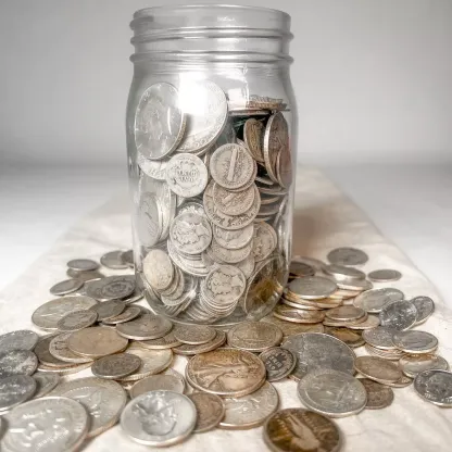 Mason Jar Silver Coin Mixed Lot | ESTATE SALE LIQUIDATION | US Silver Coins