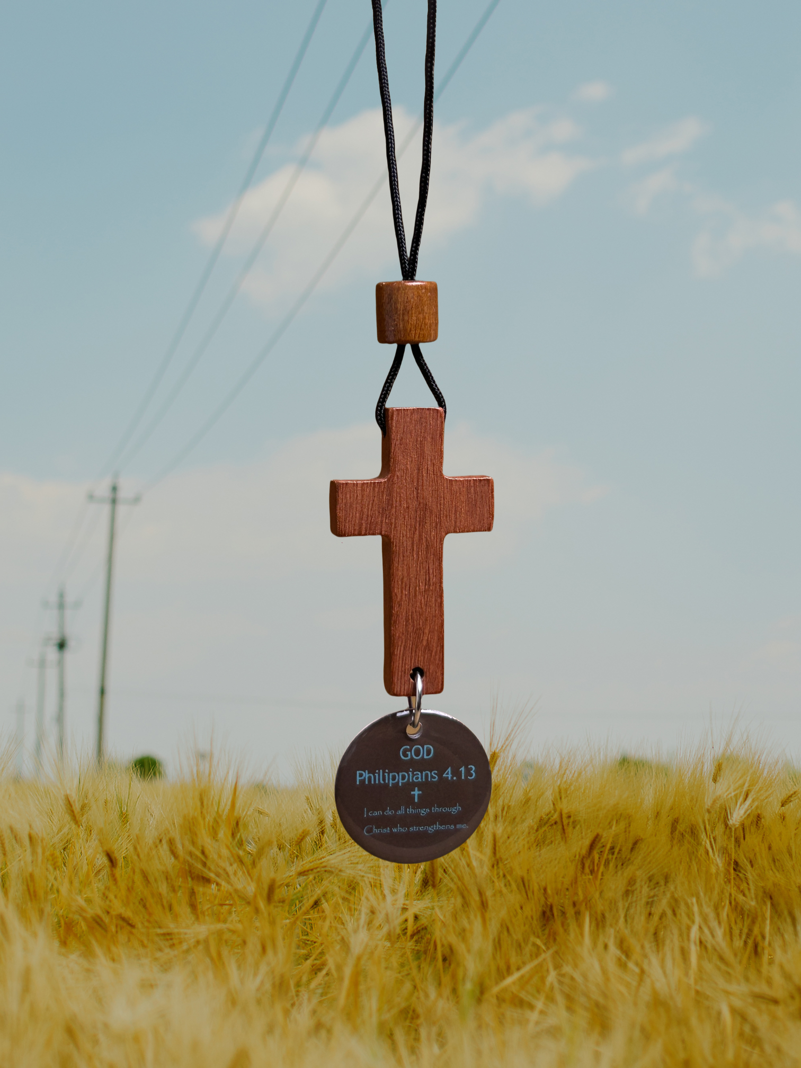 Christian Car Gift – Bible Verse Cross Pendant with NFC for Daily Inspiration