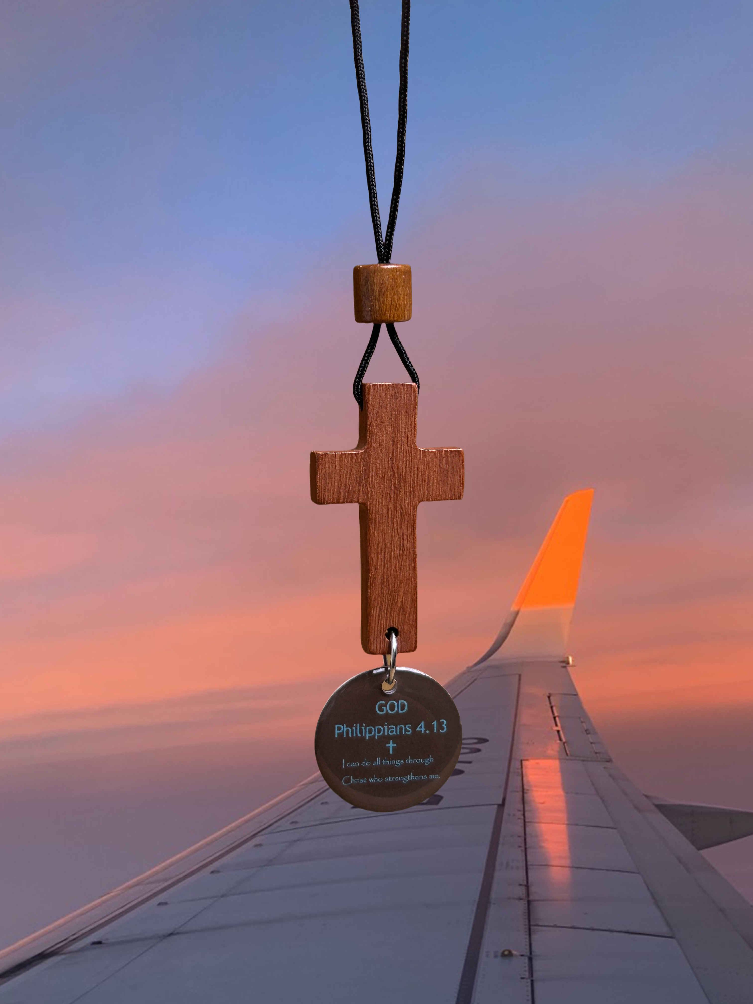 Christian Car Gift – Bible Verse Cross Pendant with NFC for Daily Inspiration