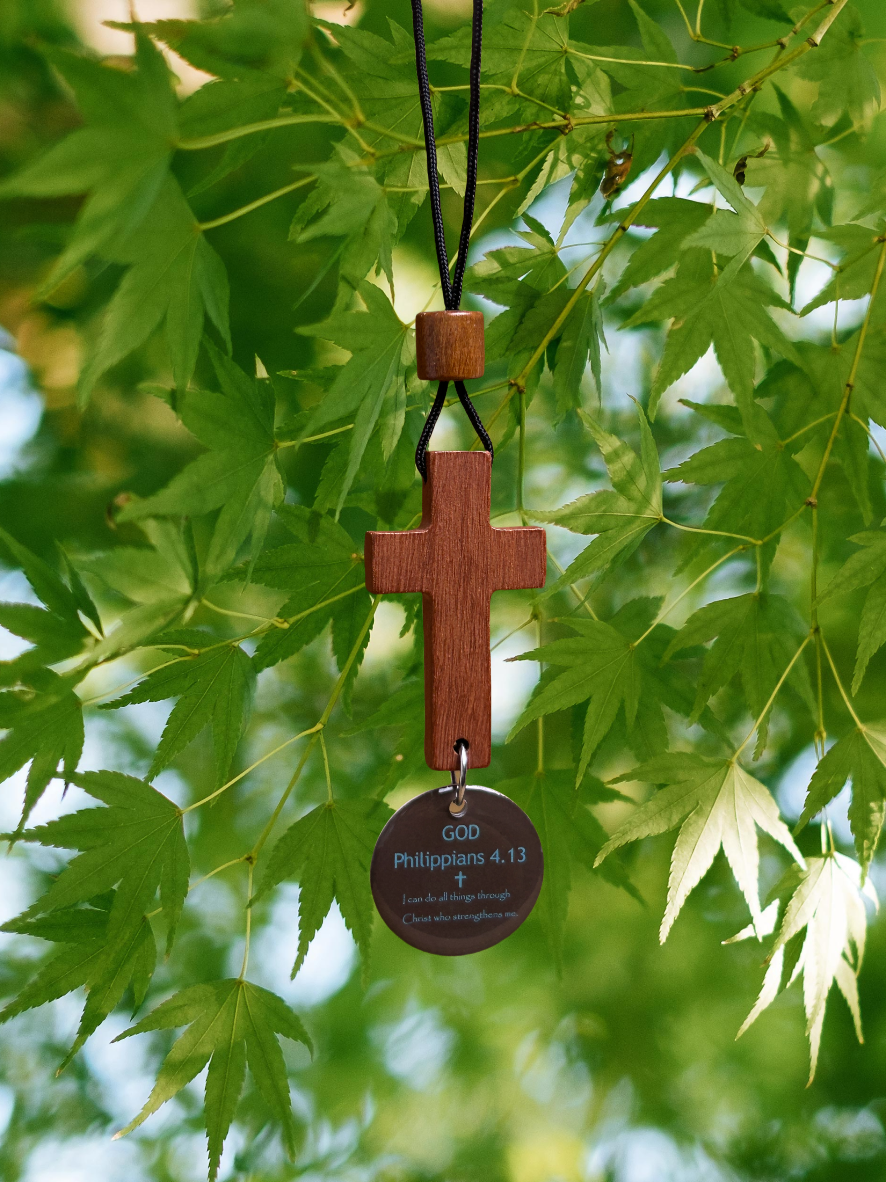 Christian Car Gift – Bible Verse Cross Pendant with NFC for Daily Inspiration