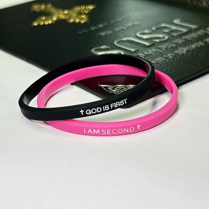 2-packs-GOD IS FIRST BRACELET  I AM SECOND Motivational Message man BRACELET Thin style Religious Easter Gifts Springtok