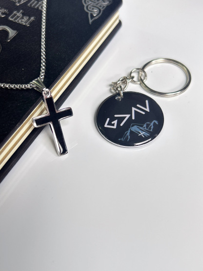 NFC Daily Scripture Cross Necklace & Keychain - Access Bible Verses Instantly with a Touch