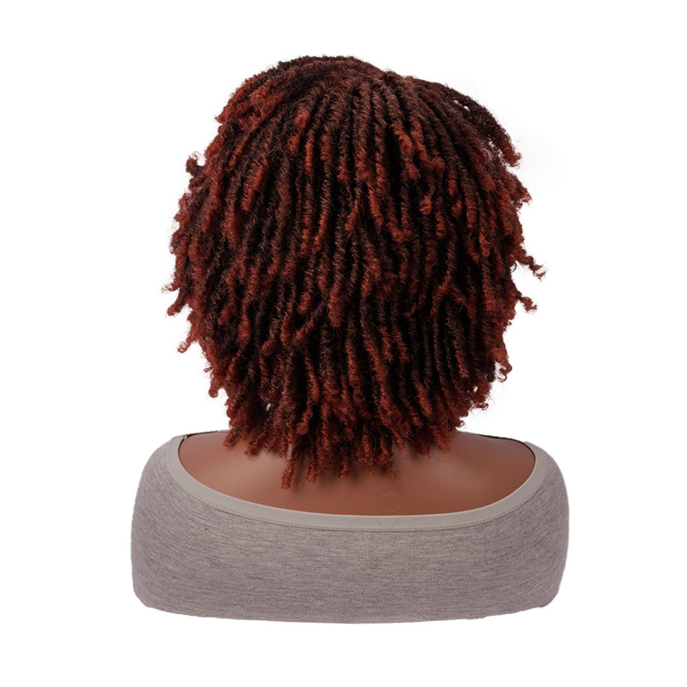 African - style short gradient - colored fluffy dreadlock wig