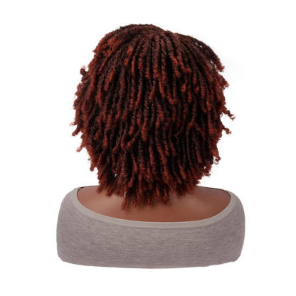 African - style short gradient - colored fluffy dreadlock wig