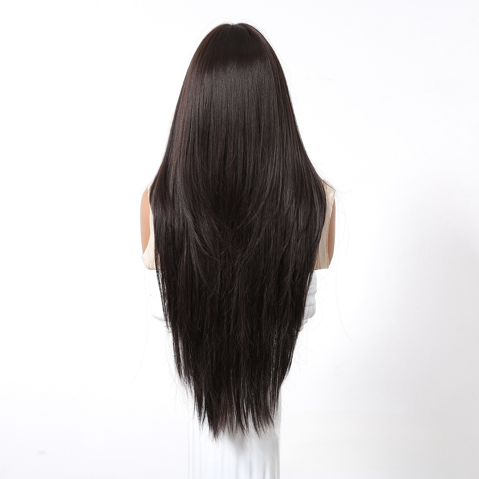 Ethereal Air Bangs Long Straight Wig: Fashionable Layers, Charming Allure