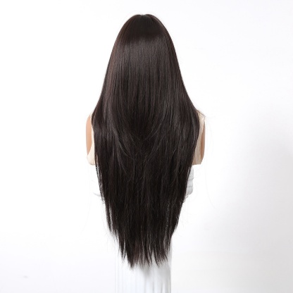 Ethereal Air Bangs Long Straight Wig: Fashionable Layers, Charming Allure