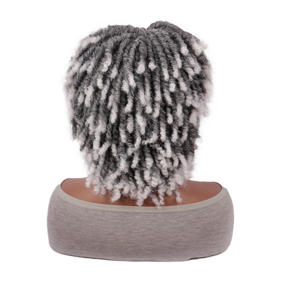 African - style short gradient - colored fluffy dreadlock wig