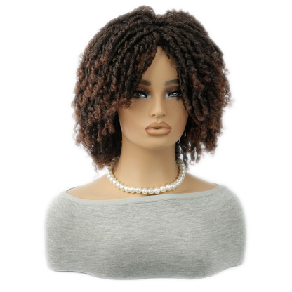 African - style short gradient - colored fluffy dreadlock wig