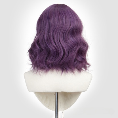 Fashionable wigs | Bob hairstyle with short curly hair and a straight bang.
