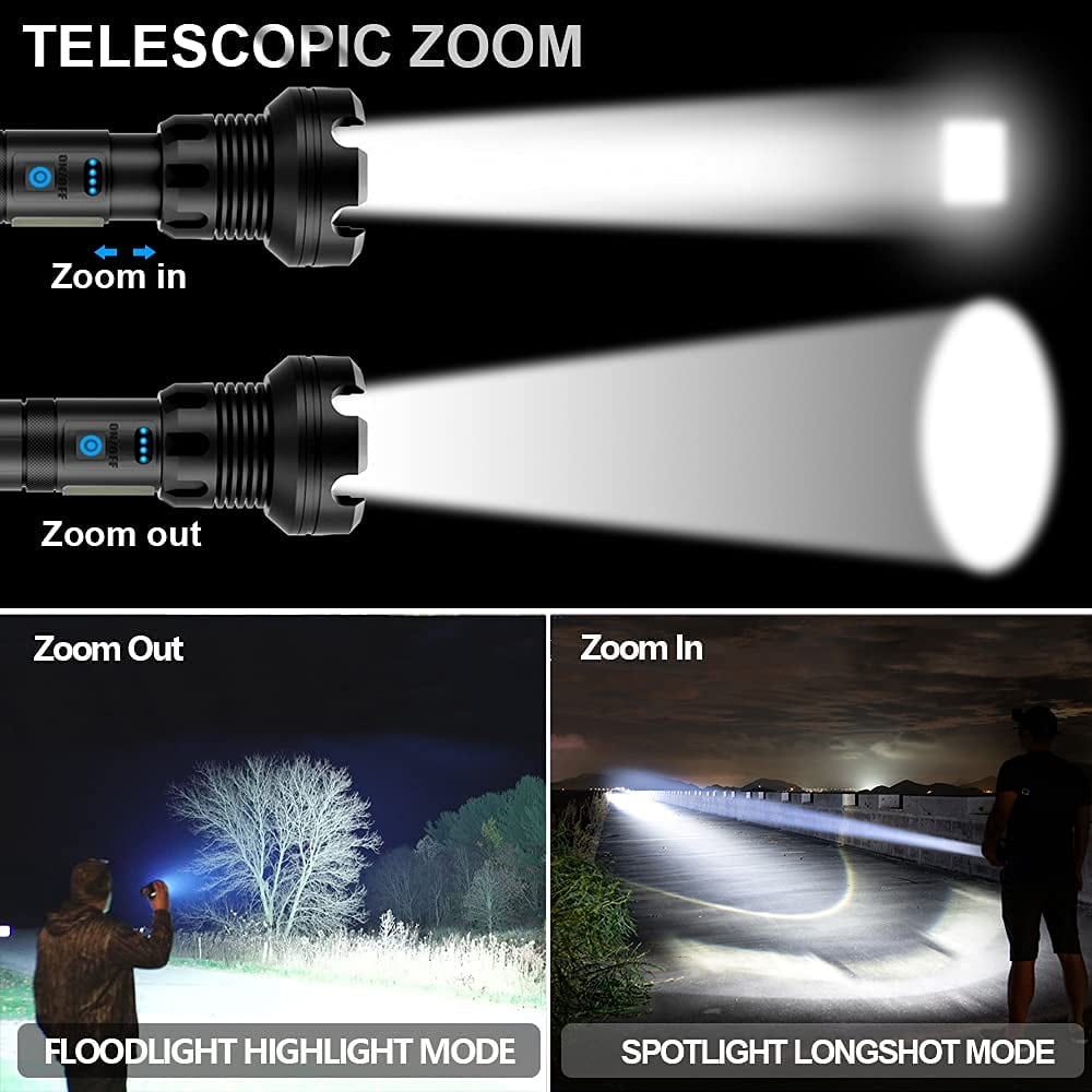 LAST DAY 49% OFF💥 - LED Rechargeable Tactical Laser Flashlight 90000 High Lumens