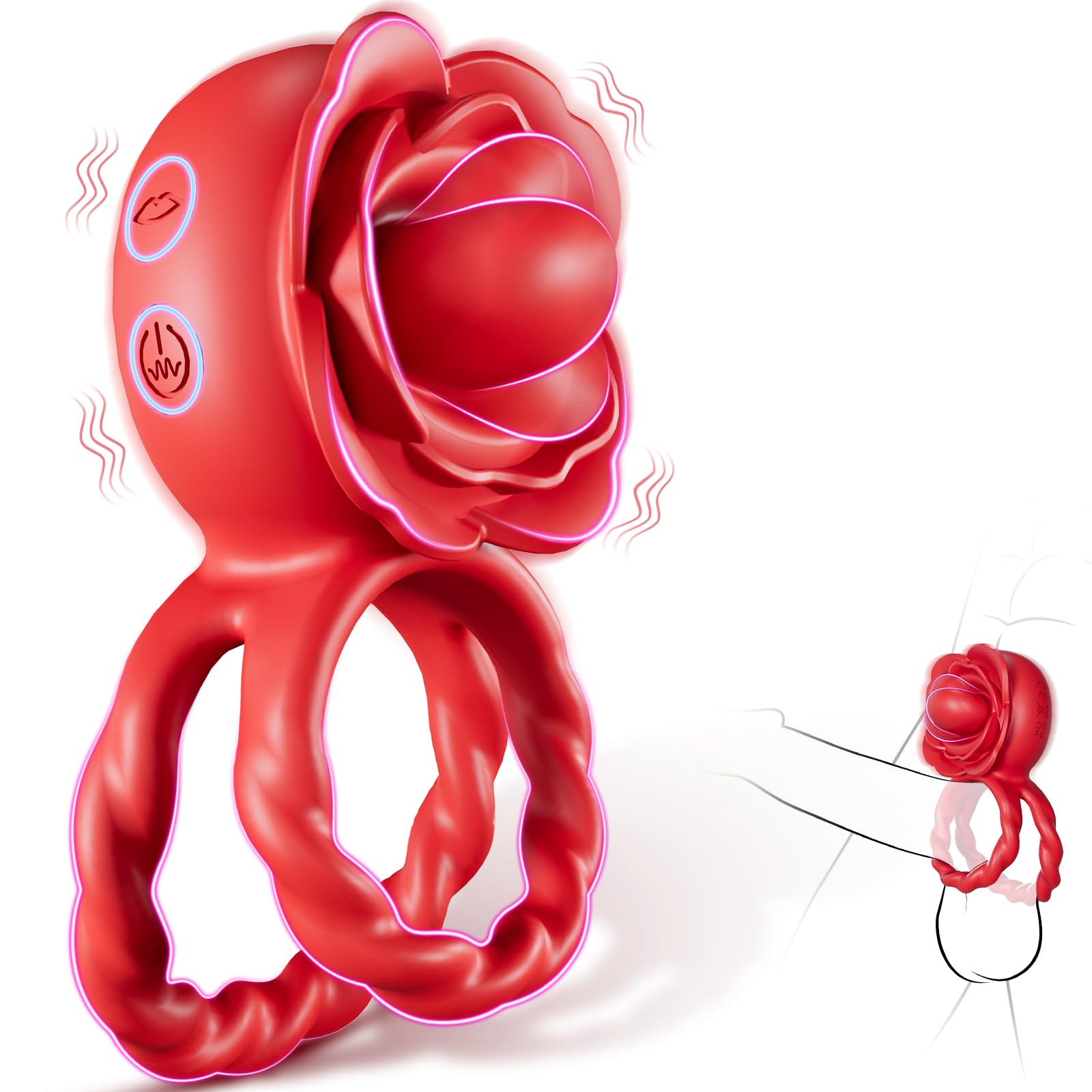 😍Rose Vibrating Cock Ring - Clitoral Stimulation Vibrator💖