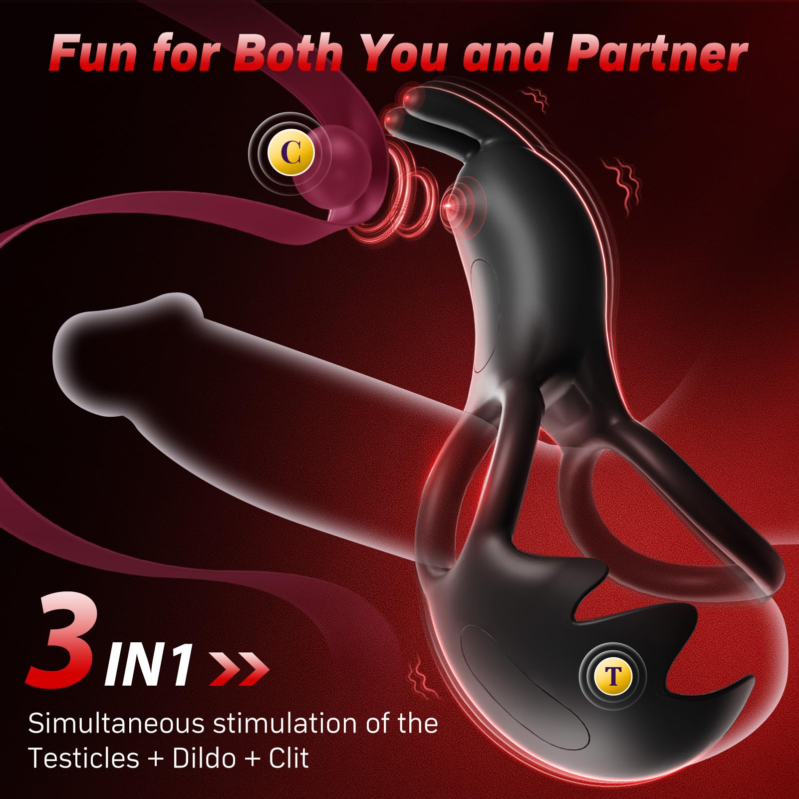 😍2025 Vibrating Cock Ring Sex Toys - Penis Ring Vibrator💖