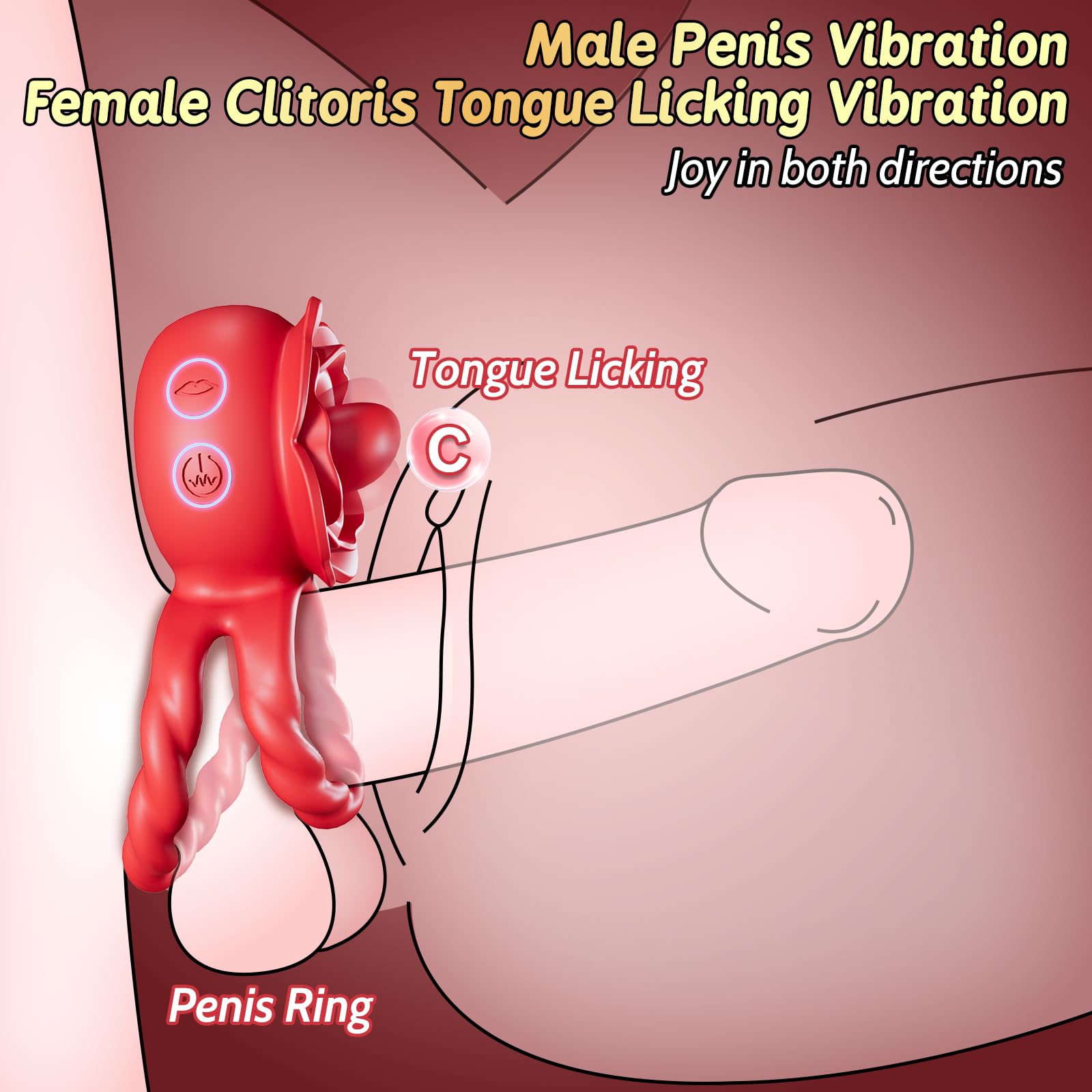 😍Rose Vibrating Cock Ring - Clitoral Stimulation Vibrator💖