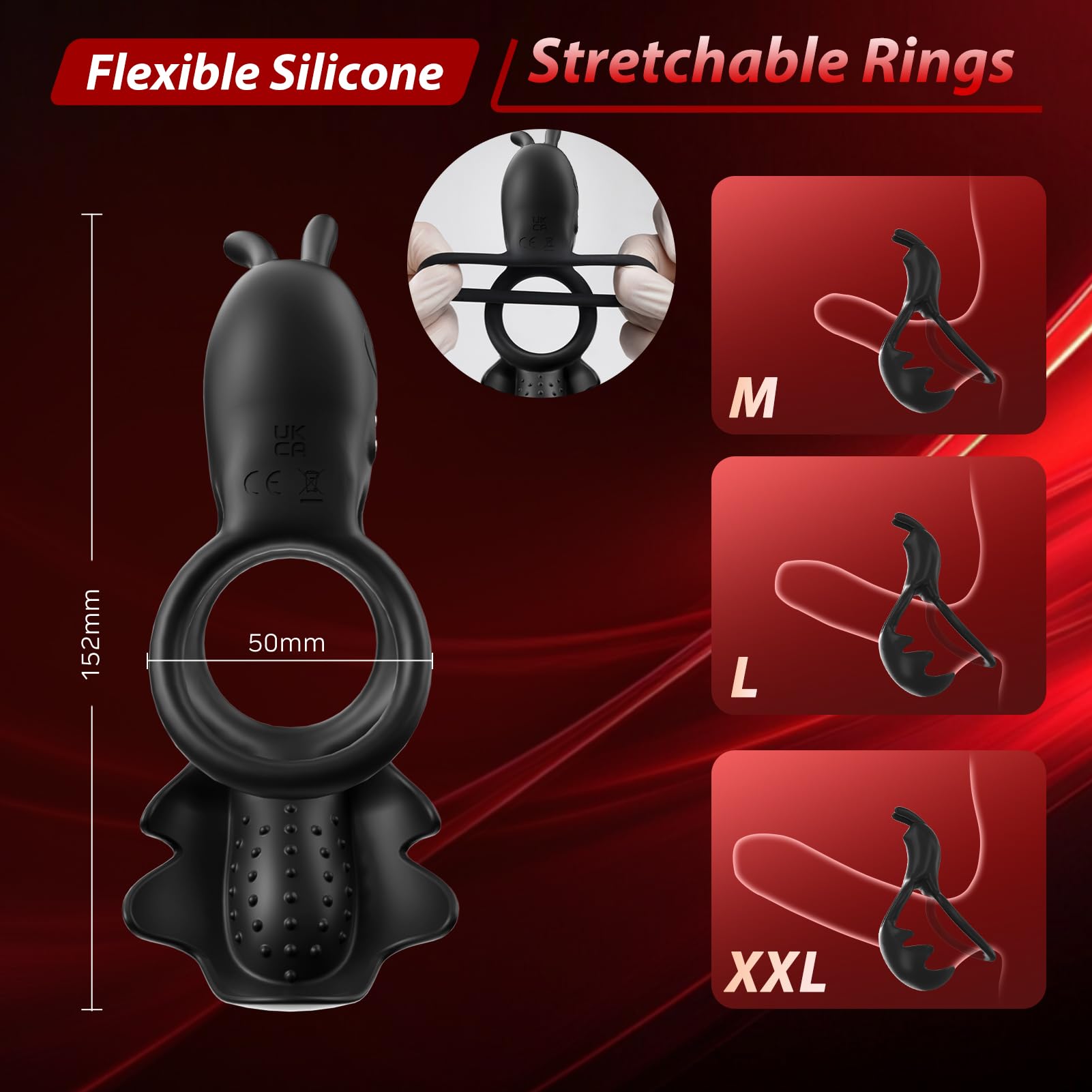 😍2025 Vibrating Cock Ring Sex Toys - Penis Ring Vibrator💖