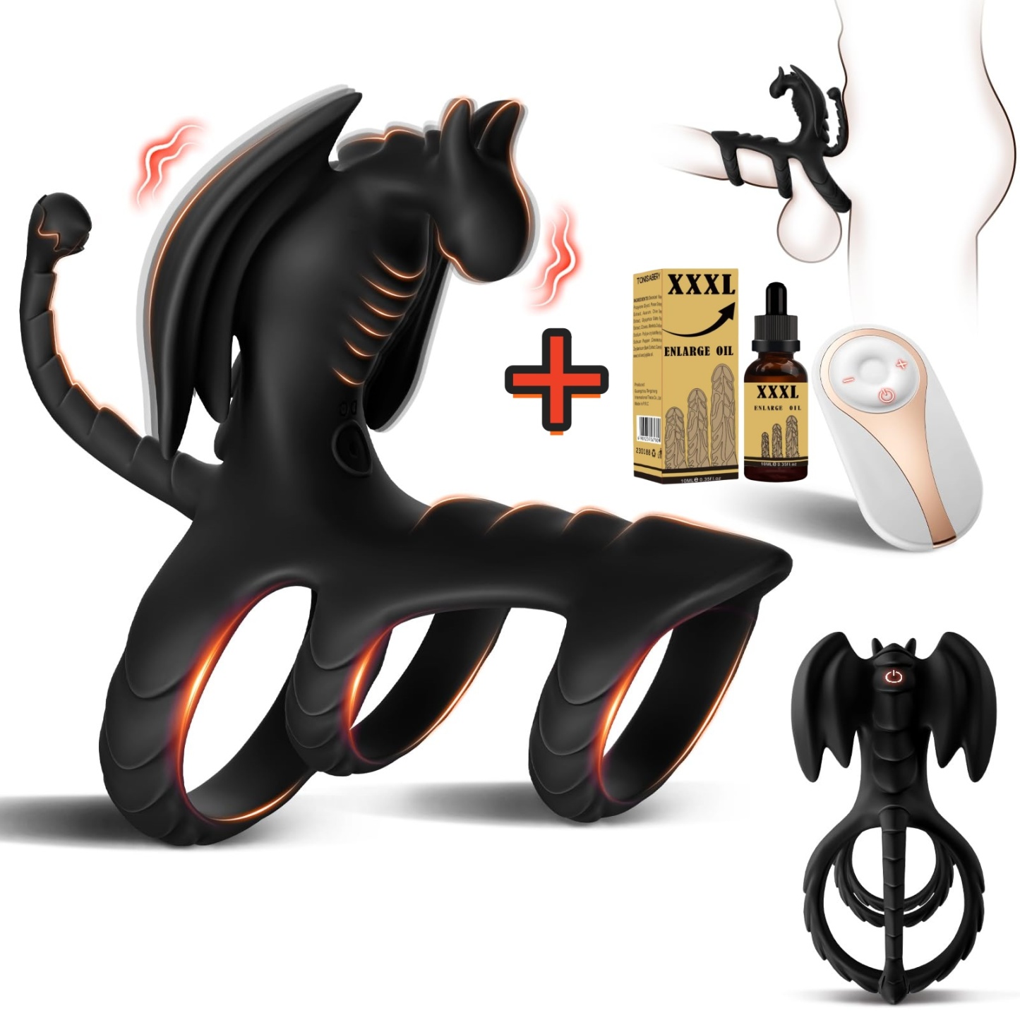 😍Dragon Shape Male Sex Toy✨ -  🎁Male Vibrating Cock Ring Sex Toy💖