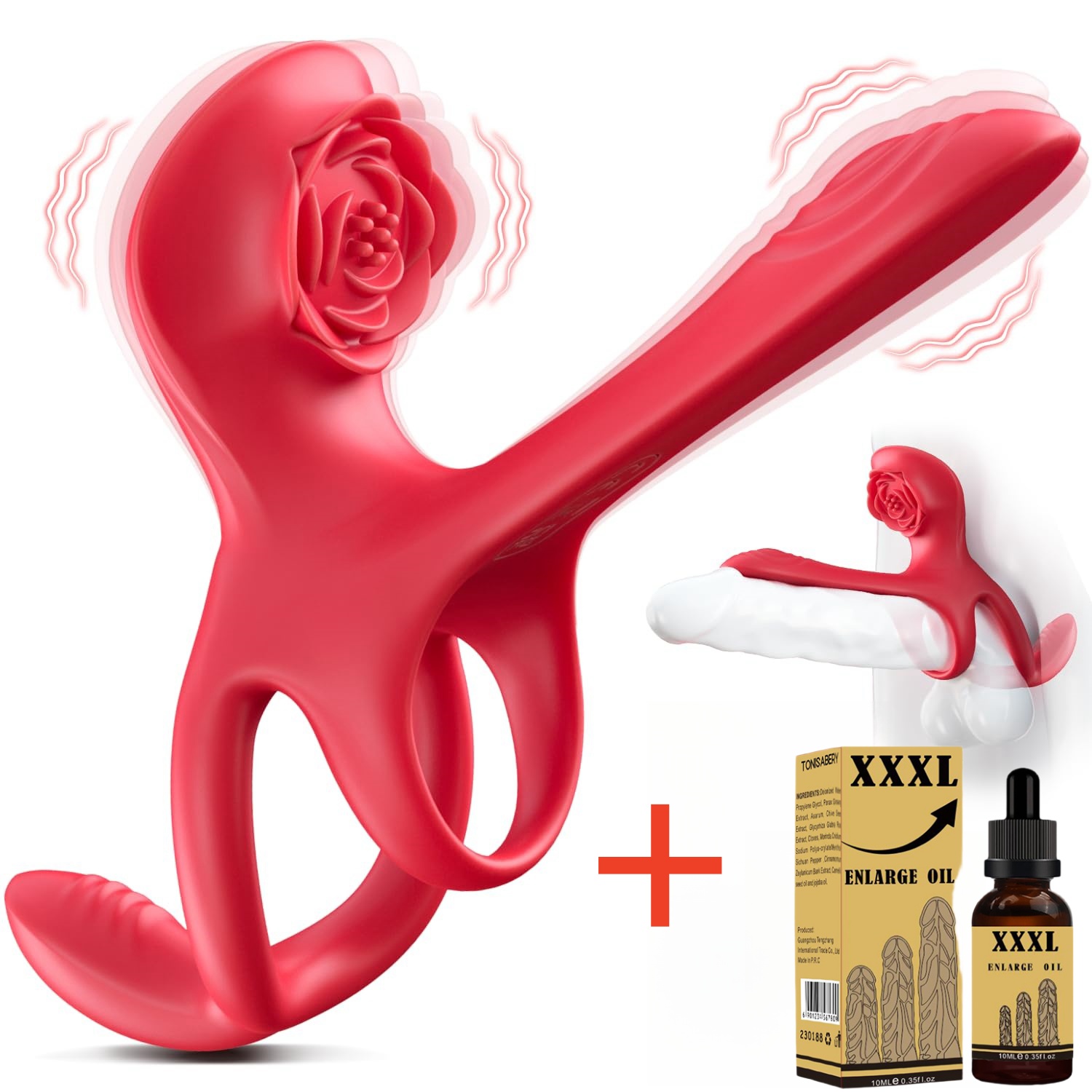 😍Vibrating Cock Ring Rose Couple Sex Toy - G Spot Vibrator✨