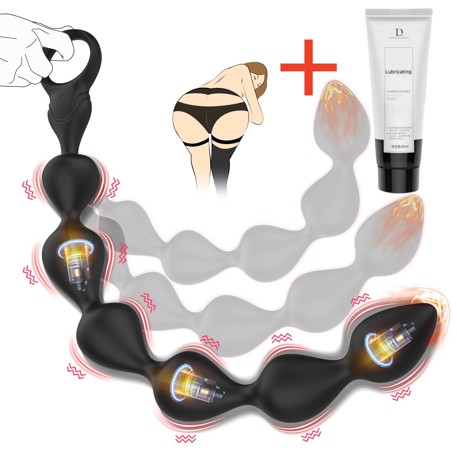 14.4 Inch Ultra-Soft Liquid Silicone Vibrating Anal Beads