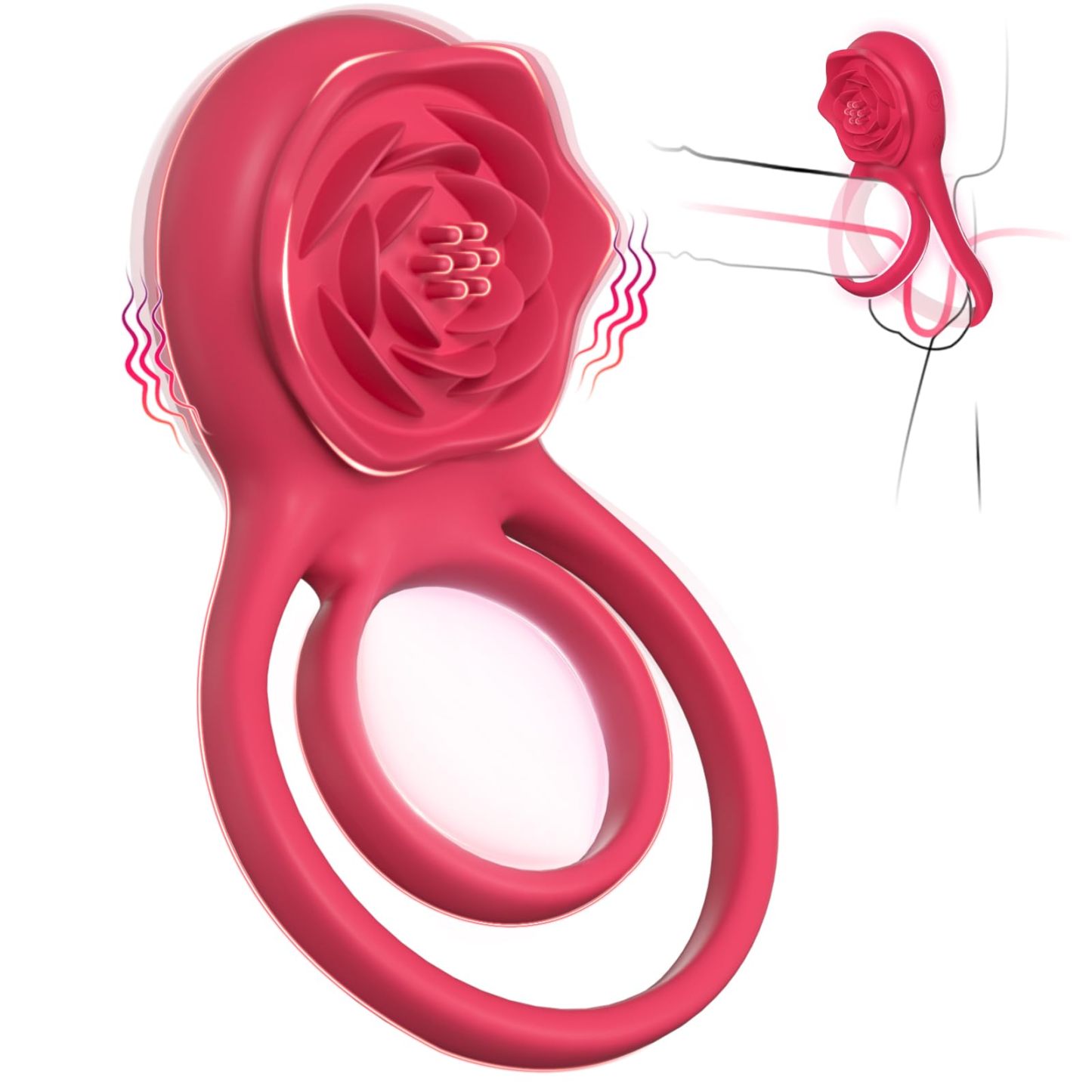 🔥Rose Shaped Vibrating Cock Ring