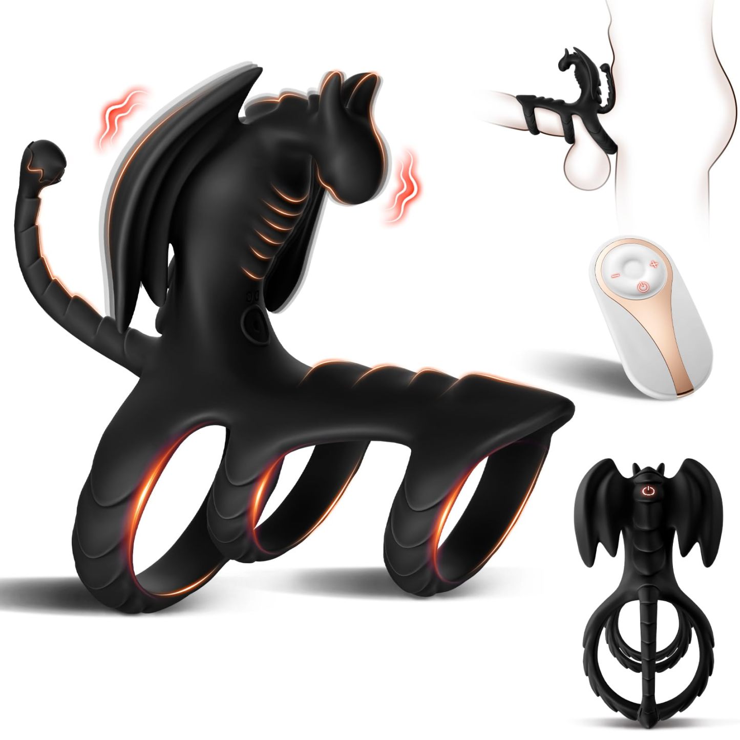 😍Dragon Shape Male Sex Toy✨ - 🎁Male Vibrating Cock Ring Sex Toy💖