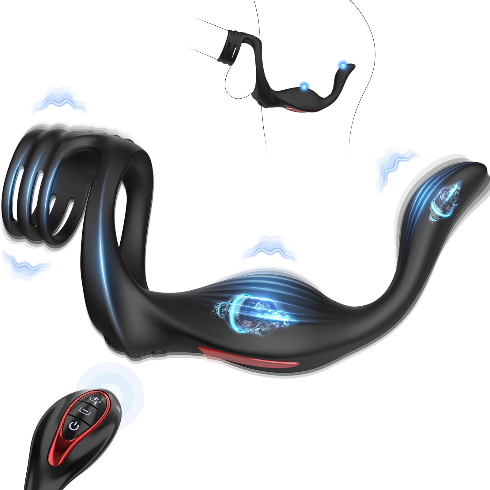 😍Vibrating penis ring anal plug💥-💖Male sex toys adult toys penis ring✨