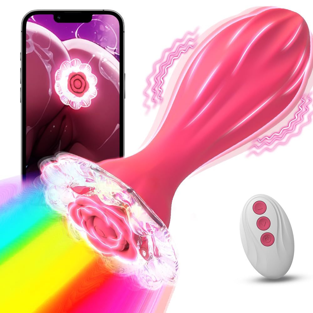 😍Vibrating Butt Plug - Unique Crystal Rose Luminous Butt Plug Toy✨