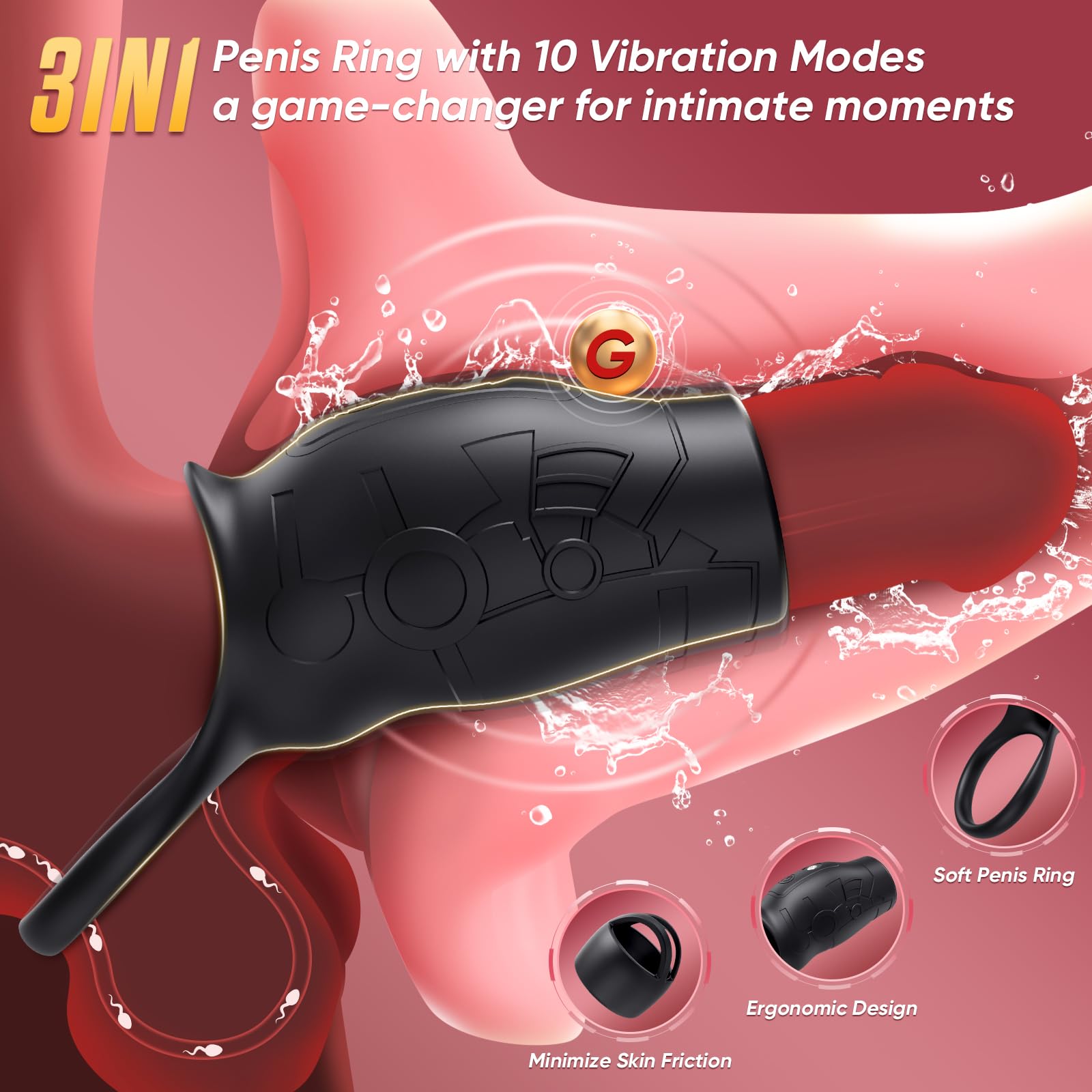 😍2025 Hot Selling 3-in-1 Vibrating Penis Sleeve🎁 - 💋G-spot Armor🚀