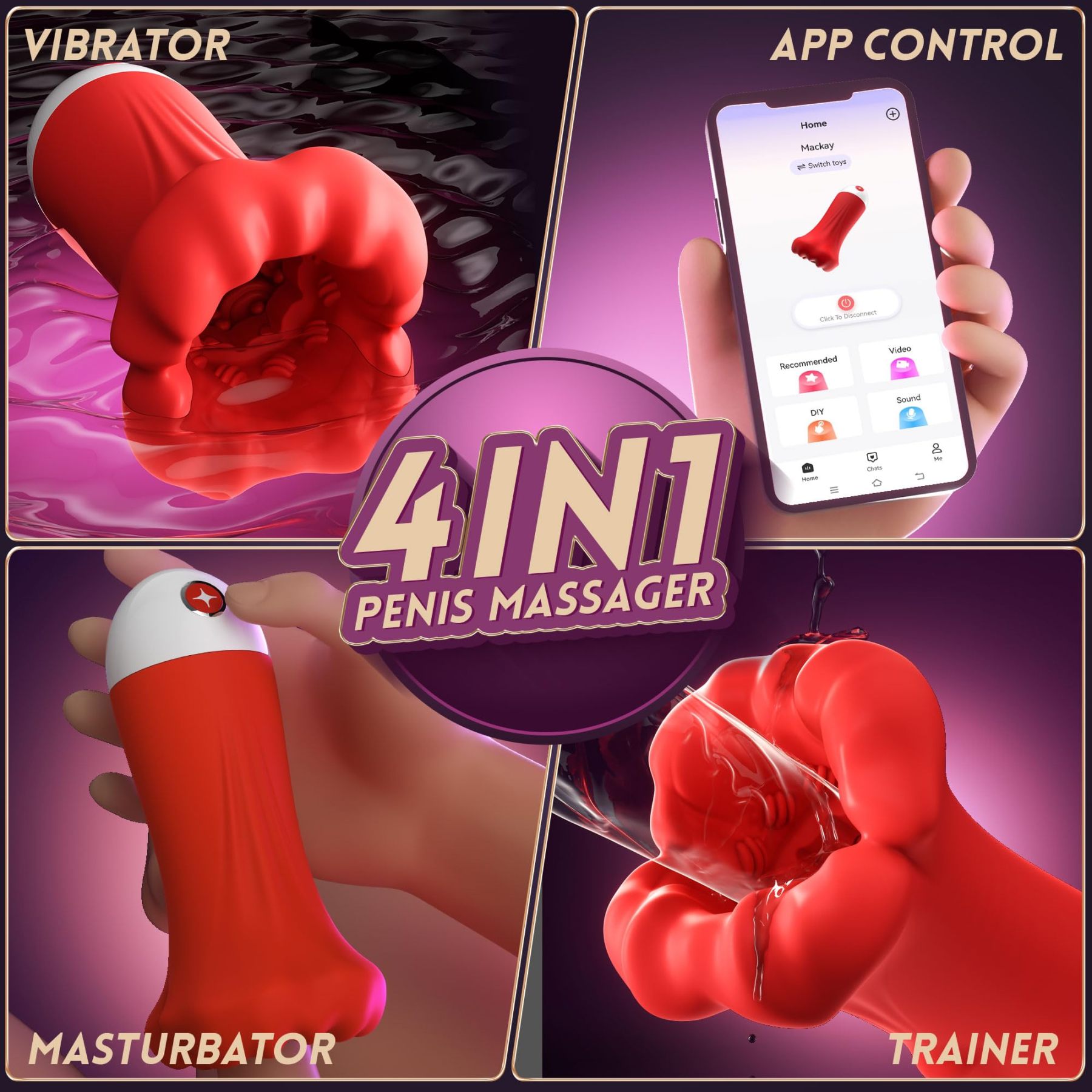🔥Most Popular in 2024 - 💥4-in-1 Deep Blowjob Penis Vibrator