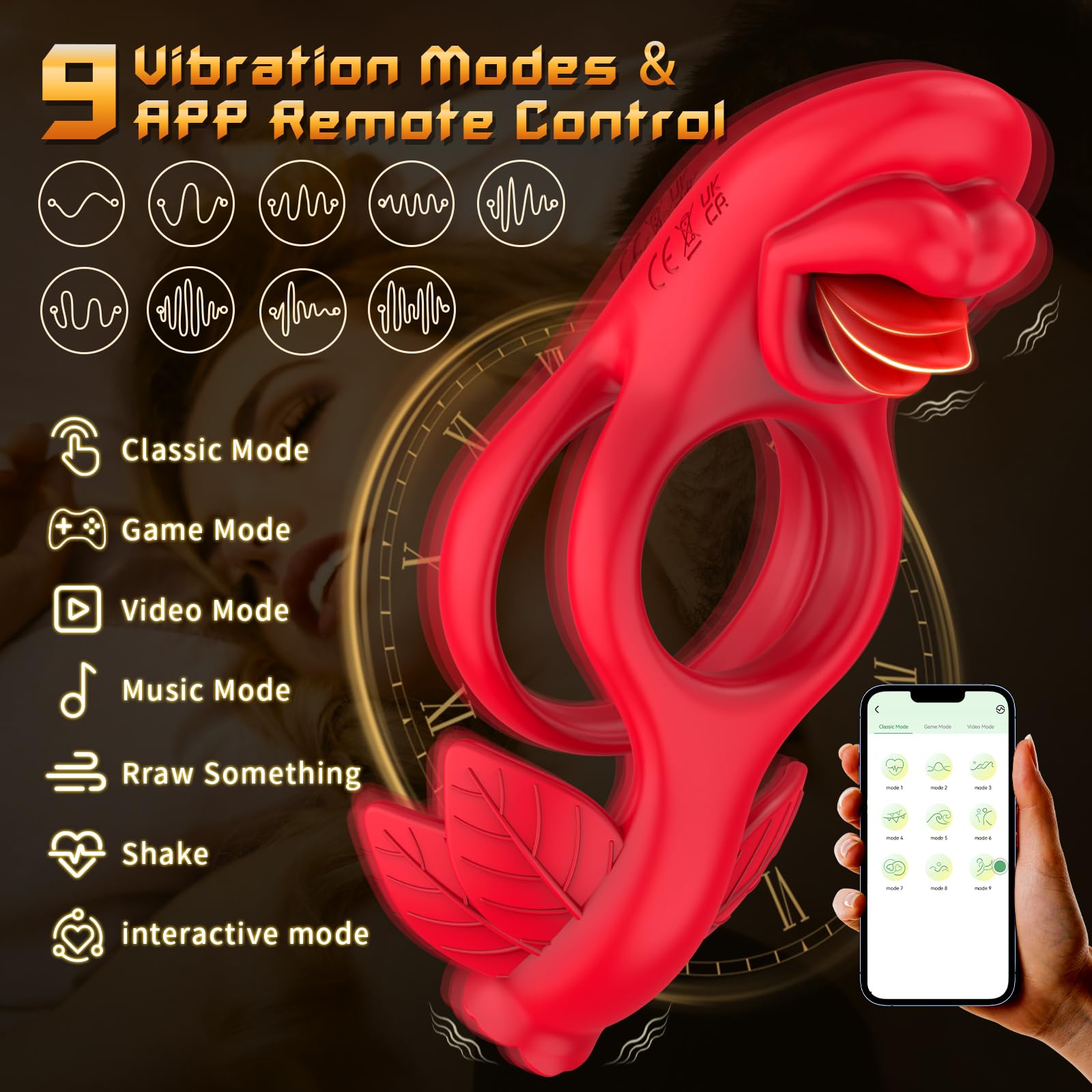 😍Rose Vibrating Clitoral Stimulator - Cock Ring For Couples✨