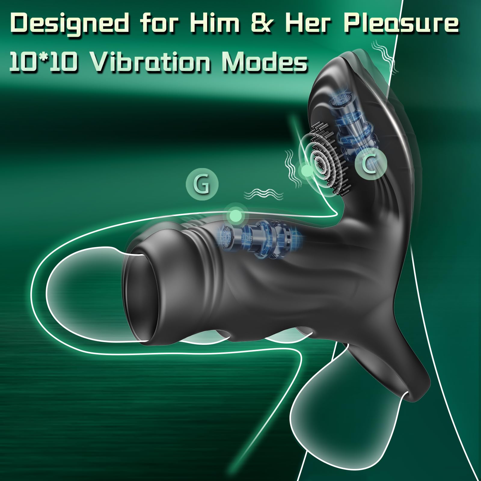 😍Penis Sleeve Vibrating Cock Ring💥-💖With Clitoral & G Spot Dual Stimulator✨