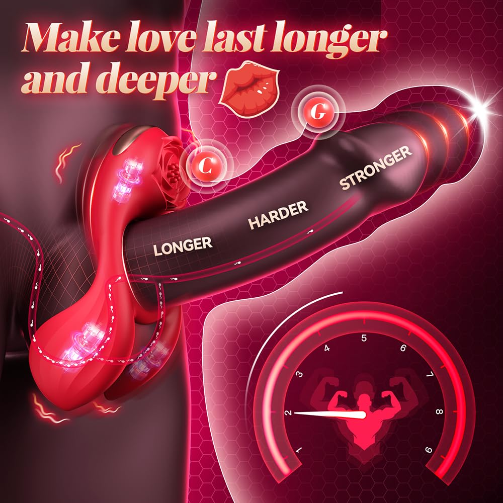 😍2025 Epic Vibrating Cock Ring - Rose Clitoral Stimulator✨