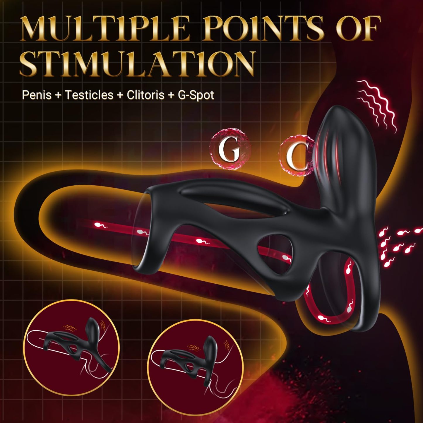 👑2025 Hot Sale Vibrating Cock Ring Sleeve🎁 - 😍Dual Motor Extender💖