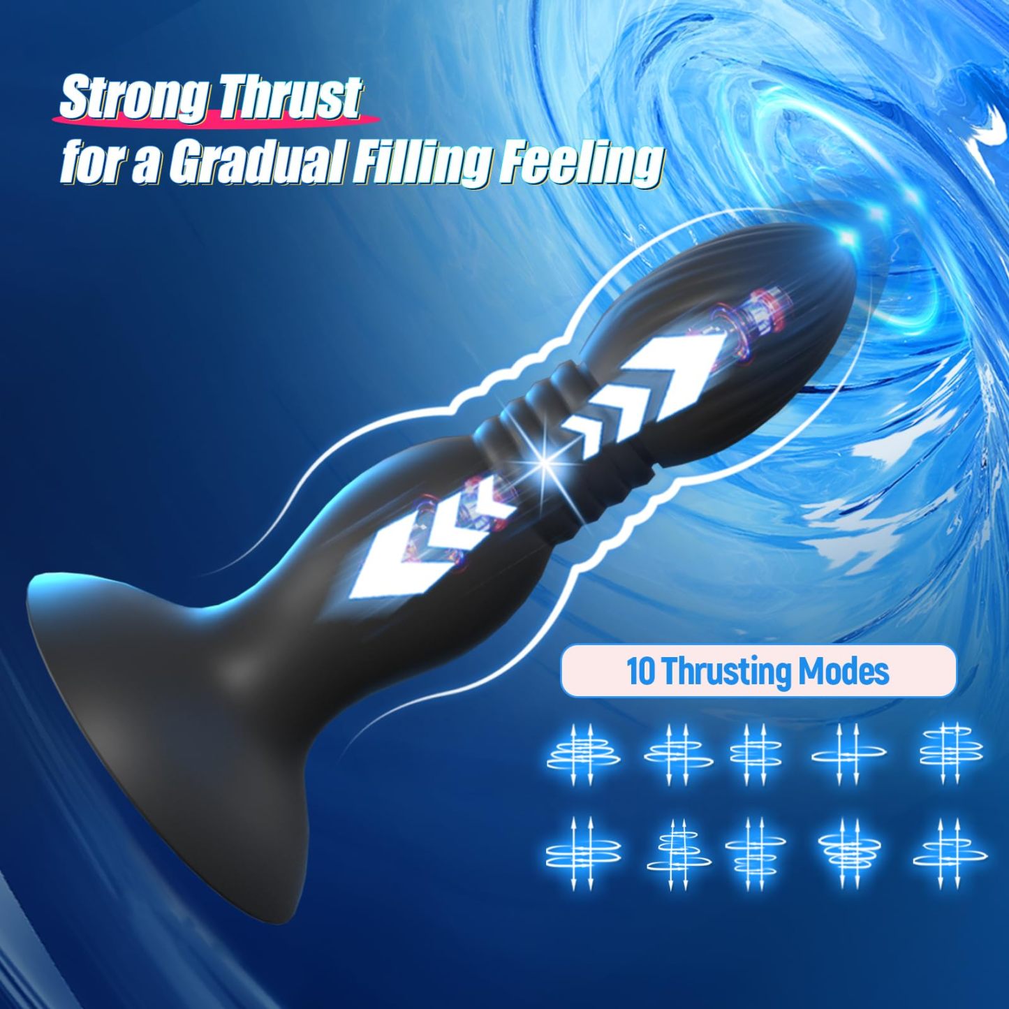 😍2025 New Thrust Vibrating Anal Plug Sex Toy💥- 👑With Suction Cup💖
