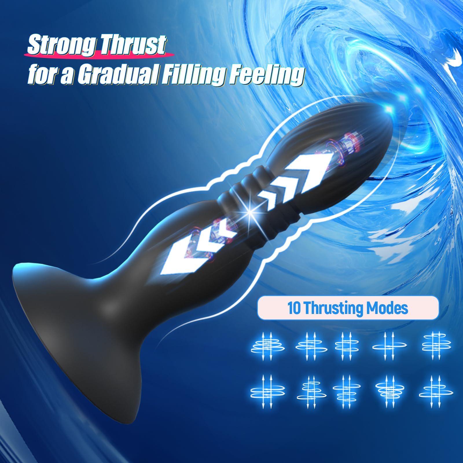 😍2025 New Thrust Vibrating Anal Plug Sex Toy💥- 👑With Suction Cup💖