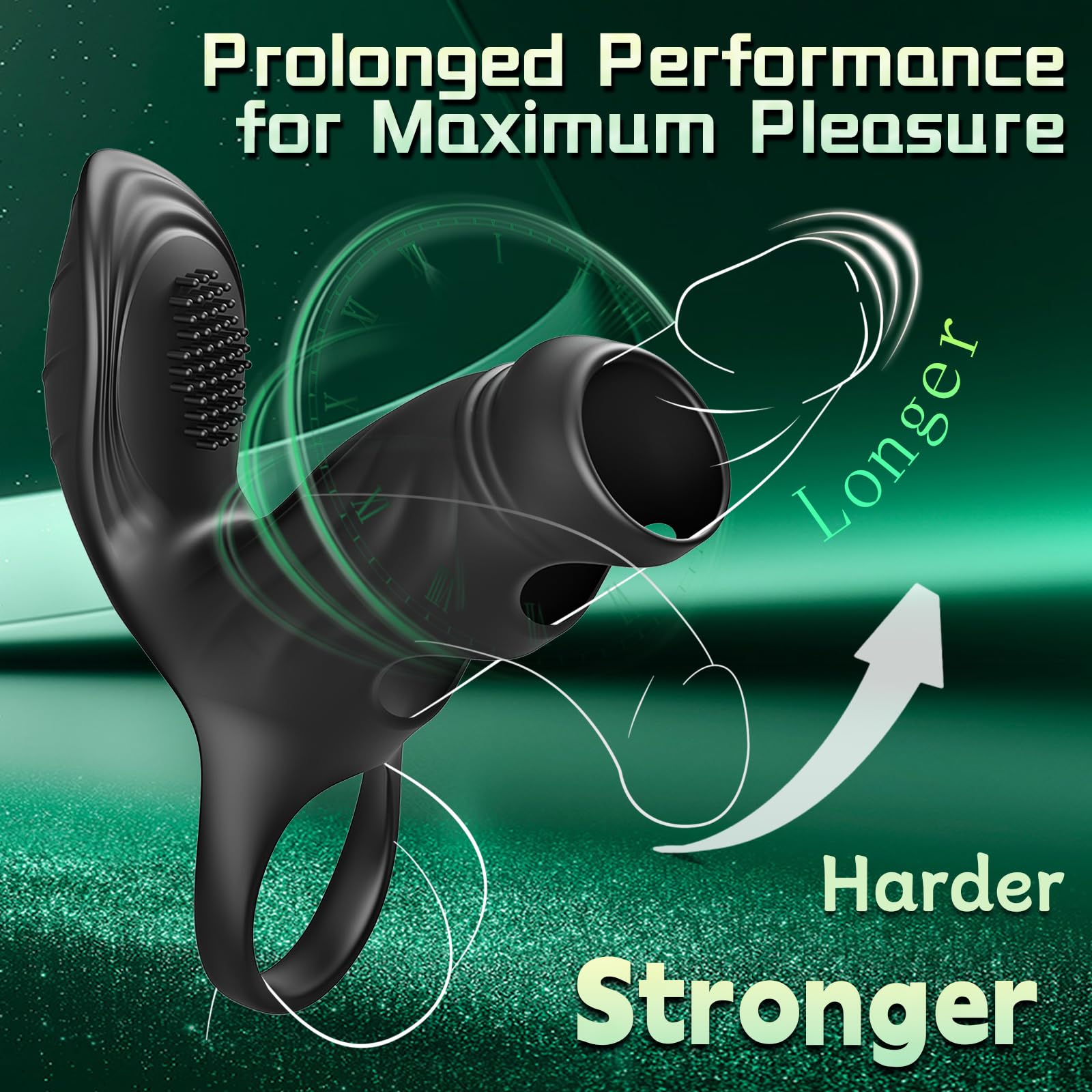 😍Penis Sleeve Vibrating Cock Ring💥-💖With Clitoral & G Spot Dual Stimulator✨