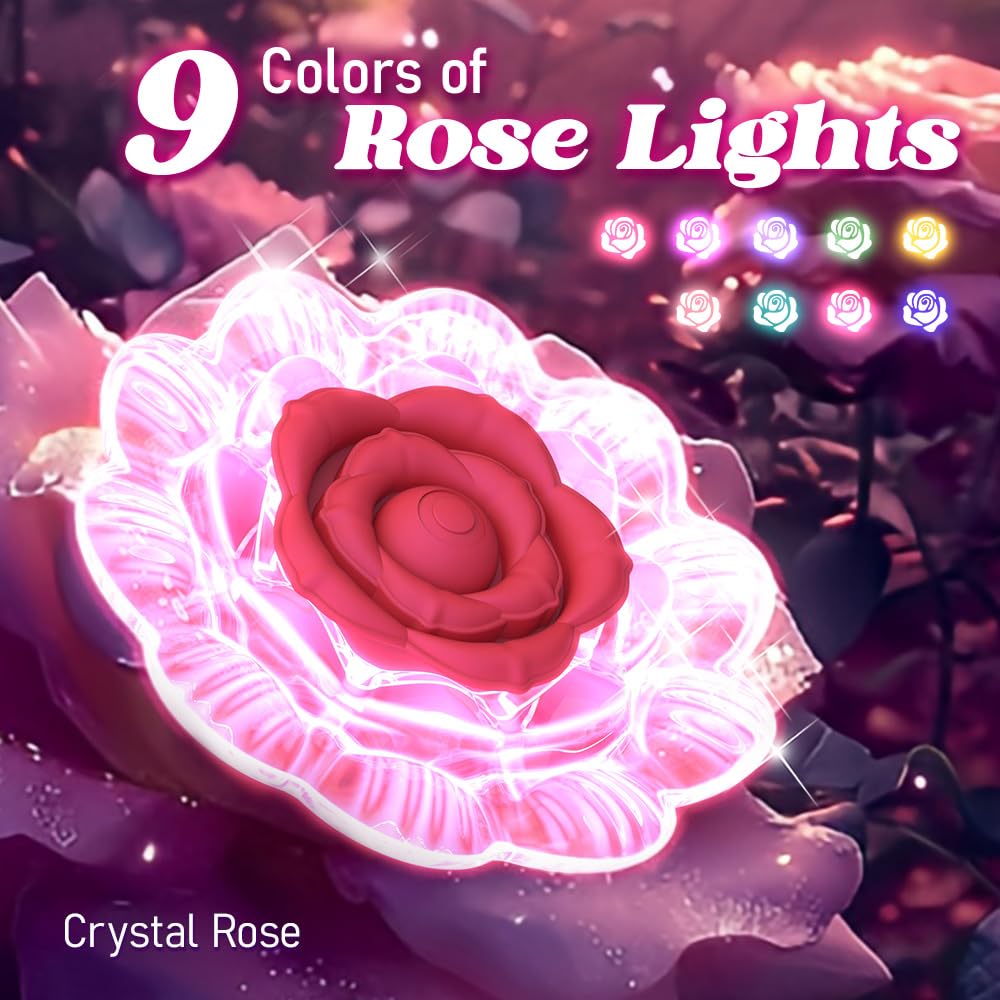 😍Vibrating Butt Plug - Unique Crystal Rose Luminous Butt Plug Toy✨