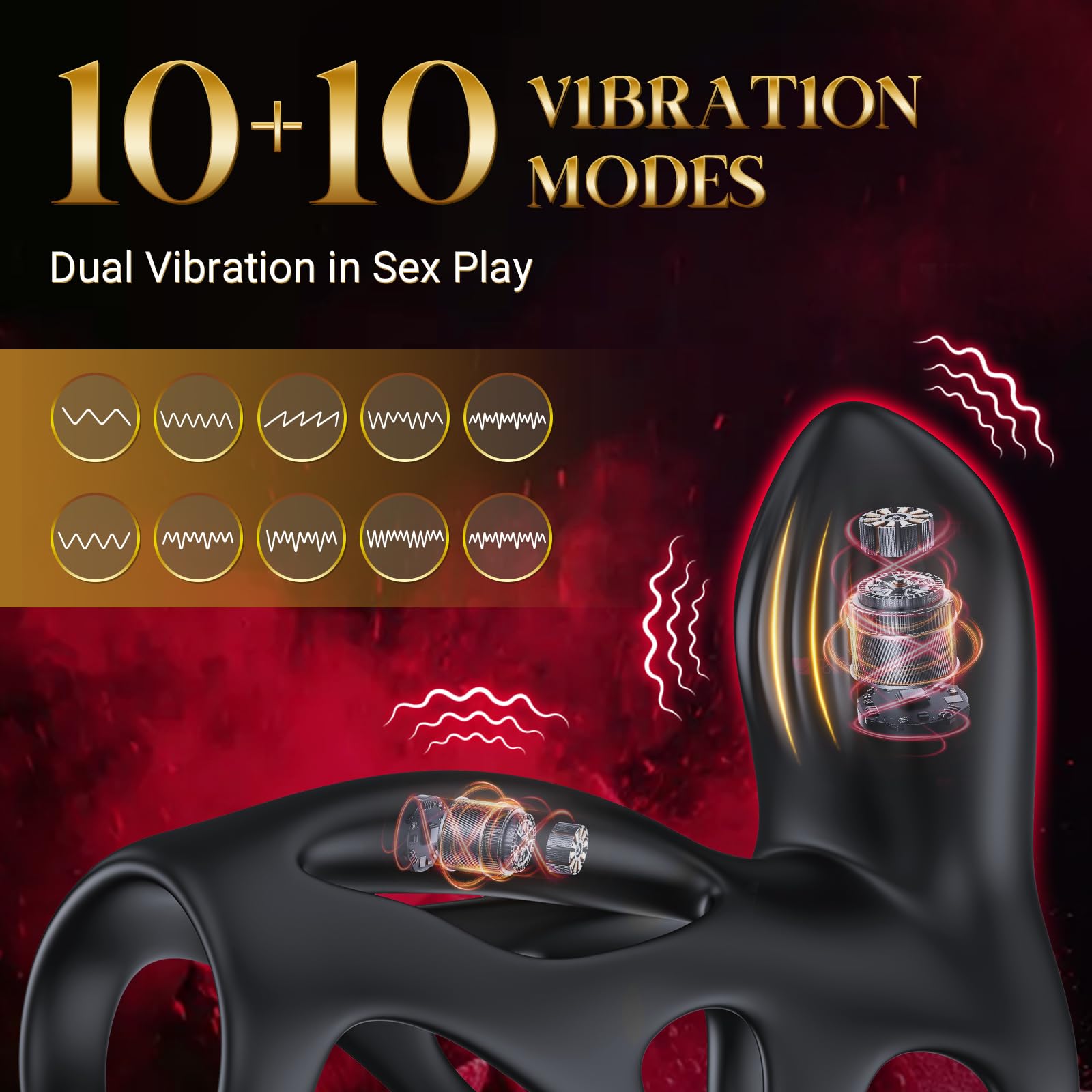 👑2025 Hot Sale Vibrating Cock Ring Sleeve🎁 - 😍Dual Motor Extender💖