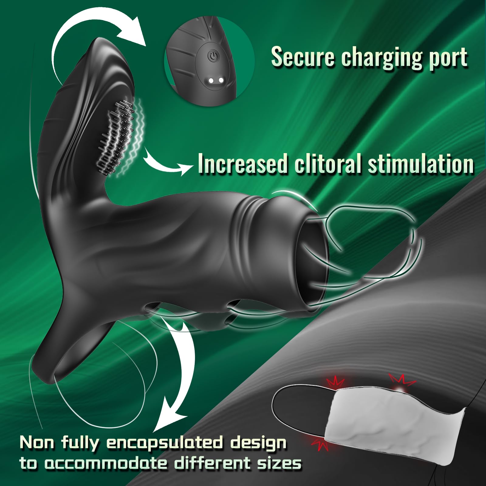 😍Penis Sleeve Vibrating Cock Ring💥-💖With Clitoral & G Spot Dual Stimulator✨