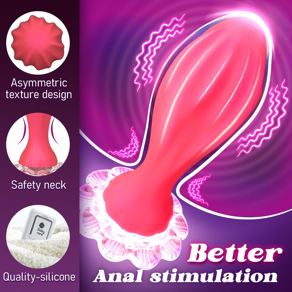 😍Vibrating Butt Plug - Unique Crystal Rose Luminous Butt Plug Toy✨