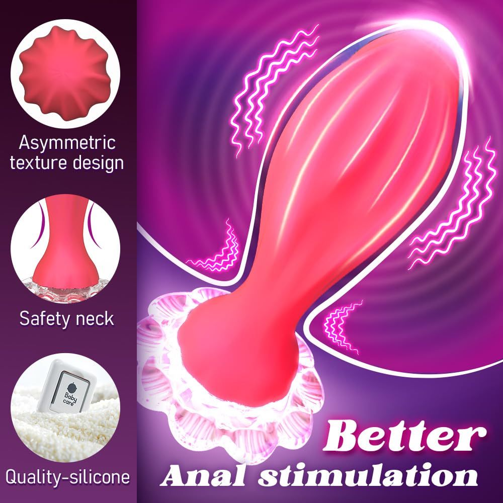 😍Vibrating Butt Plug - Unique Crystal Rose Luminous Butt Plug Toy✨
