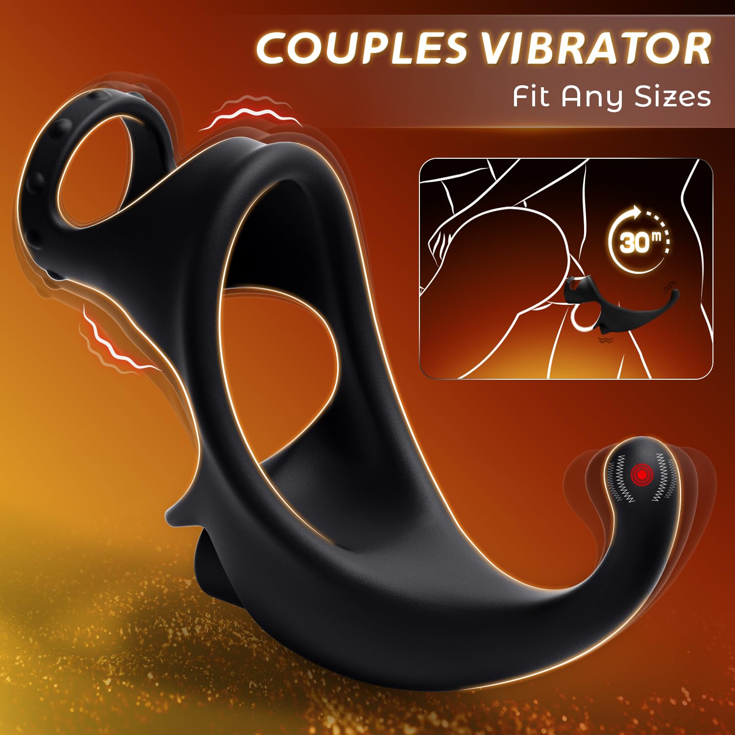 Vibrating Cock Ring Anal Vibrator - With Removable Bullet Butt Plug Sex Toy