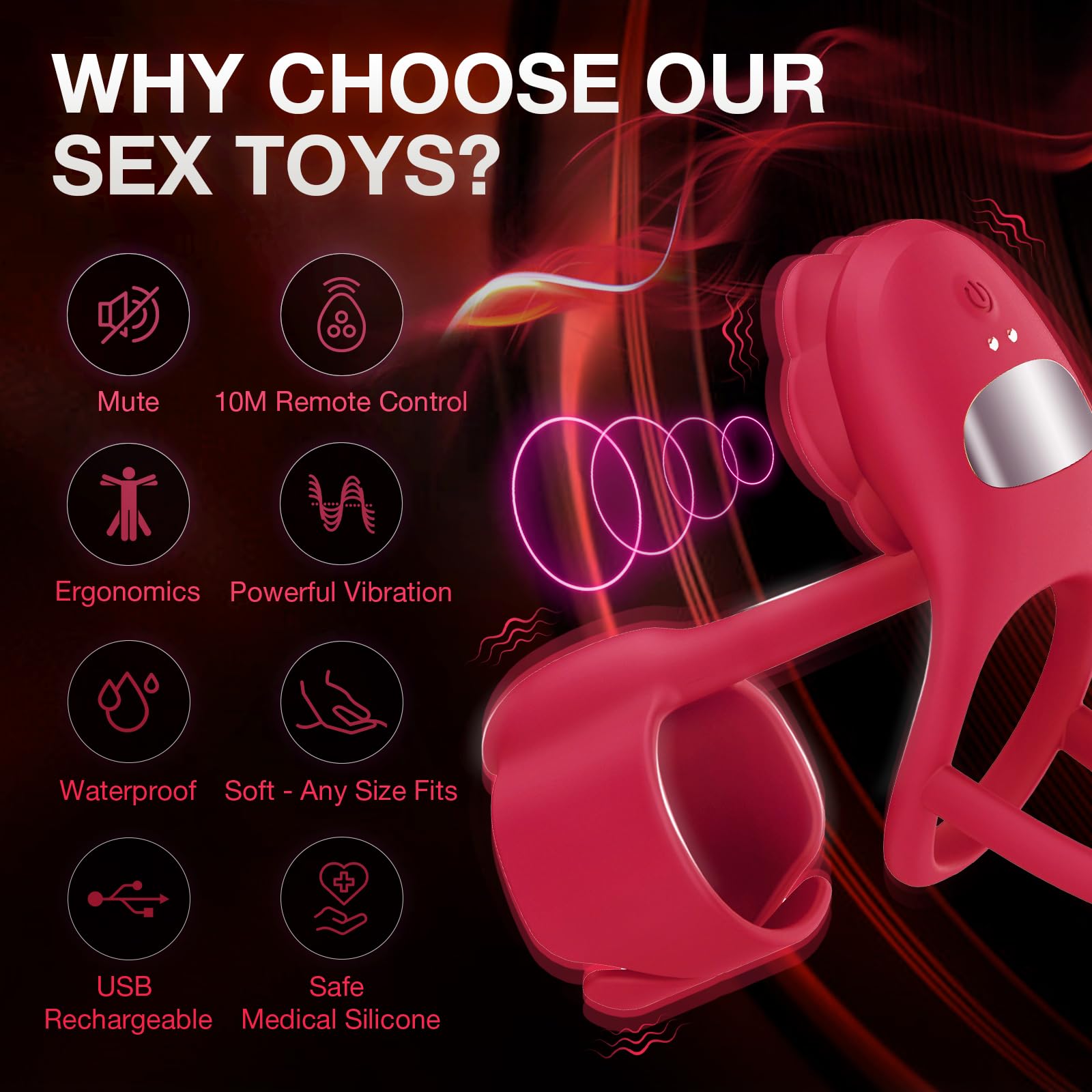 🎁Vibrating Cock Ring Sleeve - Adult Sex Toys for Couples