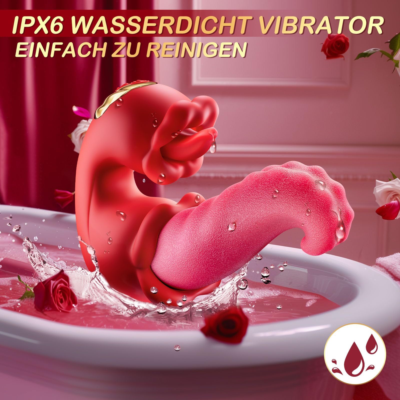 😍2025 Beliebteste Sexspielzeuge für Erwachsene für Frauen – 4-in-1-Zungenvibrator-Dildo