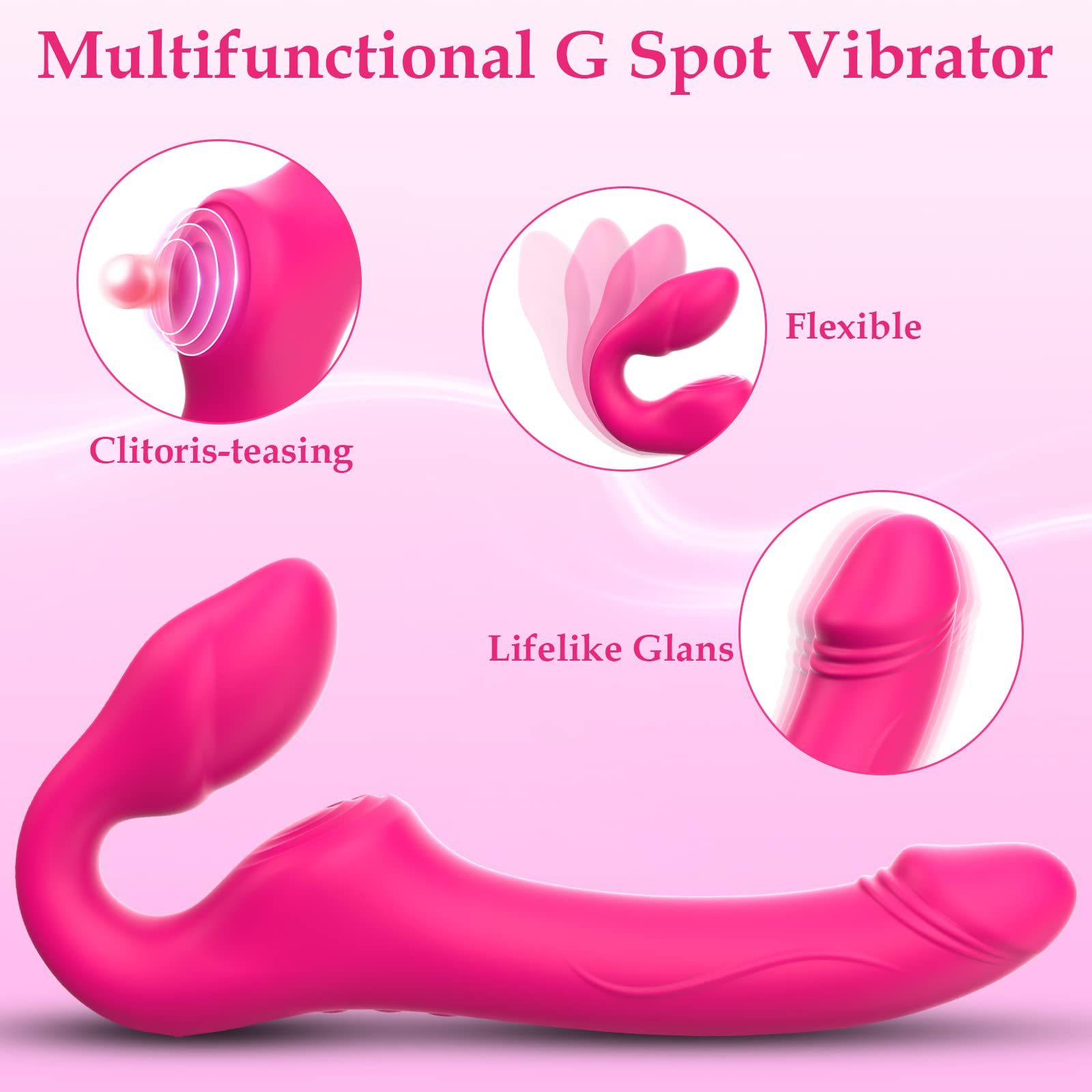 😍G-spot Dildo Vibrator - Non-slip Silicone Realistic Double Head Vibrating Butt Plug💖