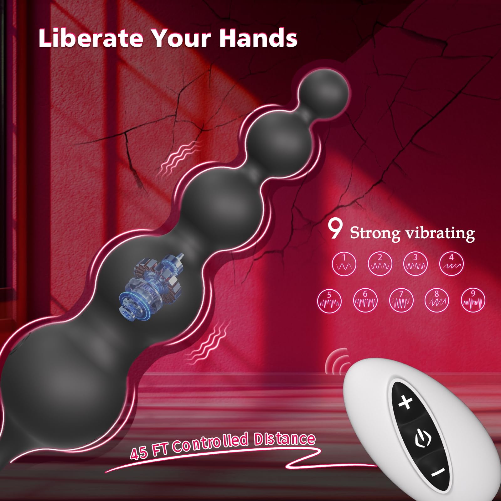 🎁Anal Beads Couple Male Adult Sex Toys💥 - 💖Vibrating Anal Plug with Cock Ring✨