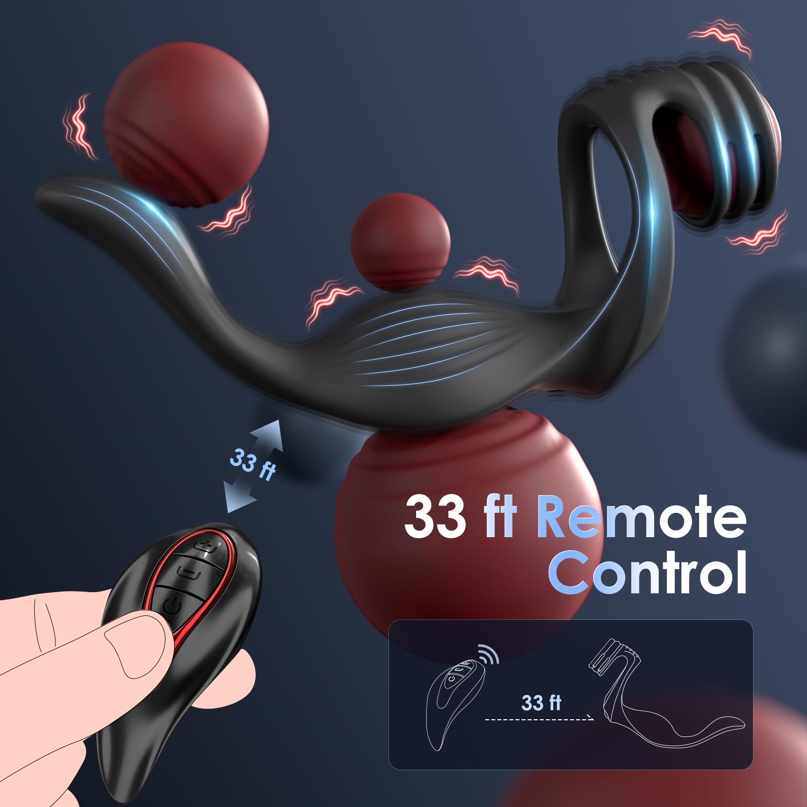 😍Vibrating penis ring anal plug💥-💖Male sex toys adult toys penis ring✨