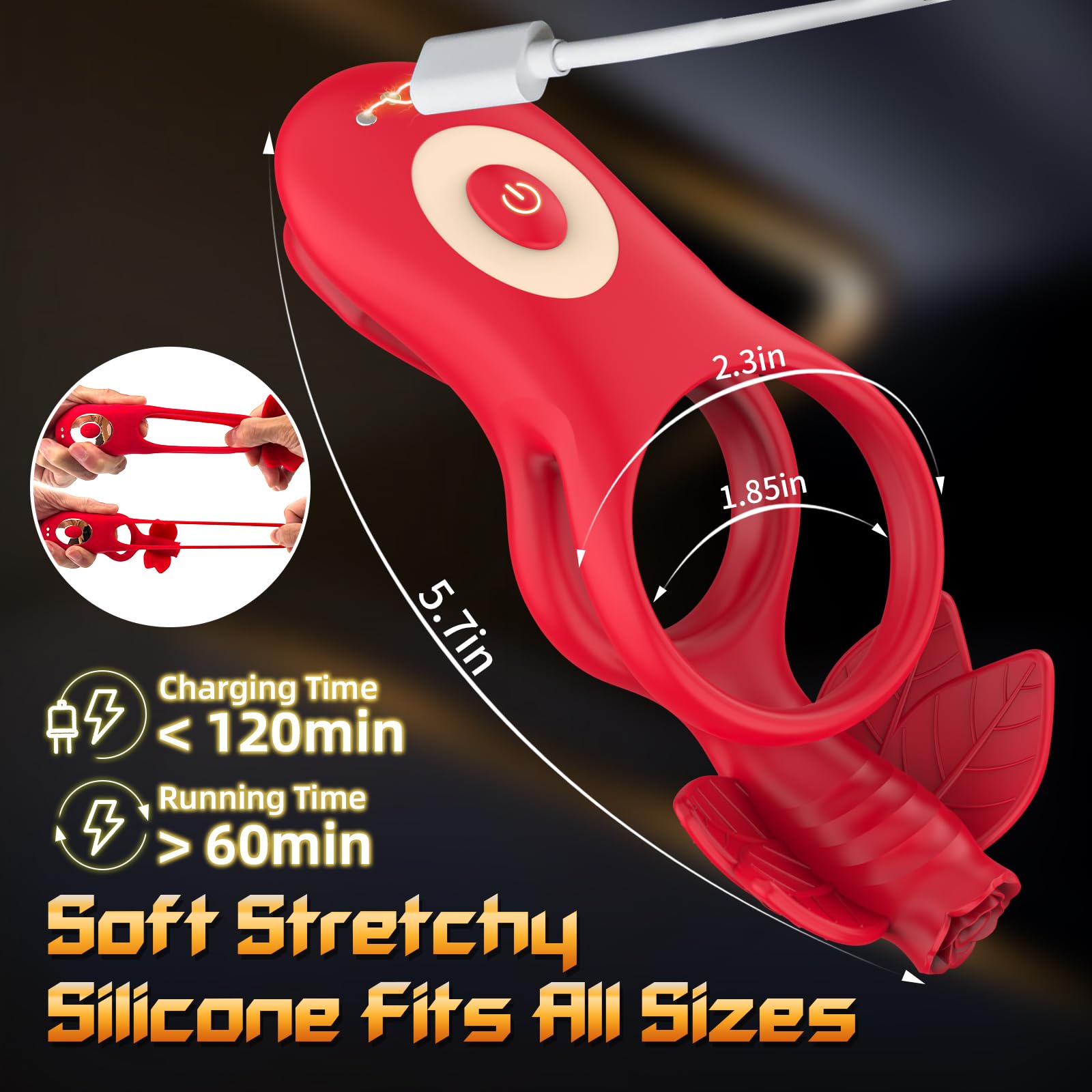 😍Rose Vibrating Clitoral Stimulator - Cock Ring For Couples✨